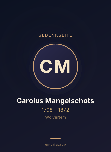 Gedenkportrait von Carolus Mangelschots