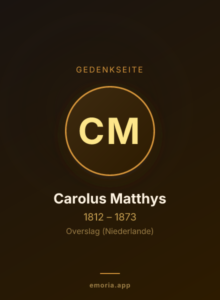 Gedenkportrait von Carolus Matthys