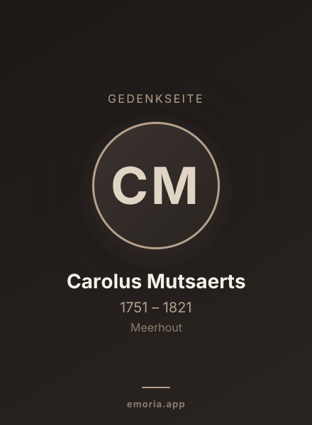 Gedenkportrait von Carolus Mutsaerts