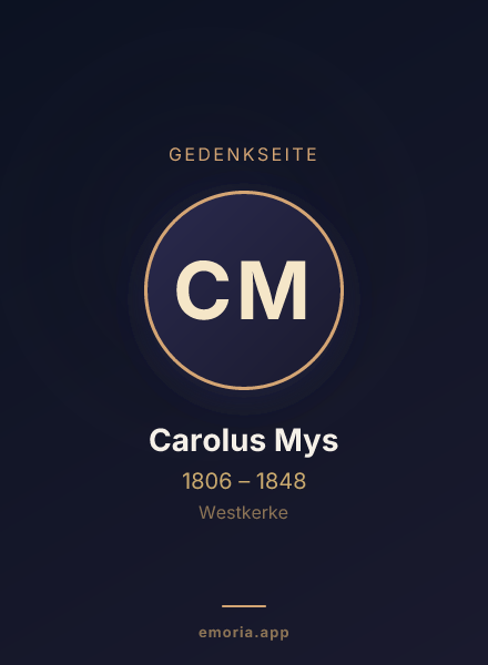 Gedenkportrait von Carolus Mys