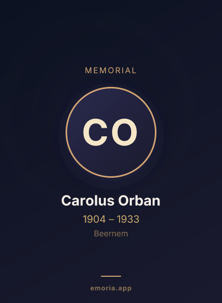 Memorial portrait of Carolus Orban