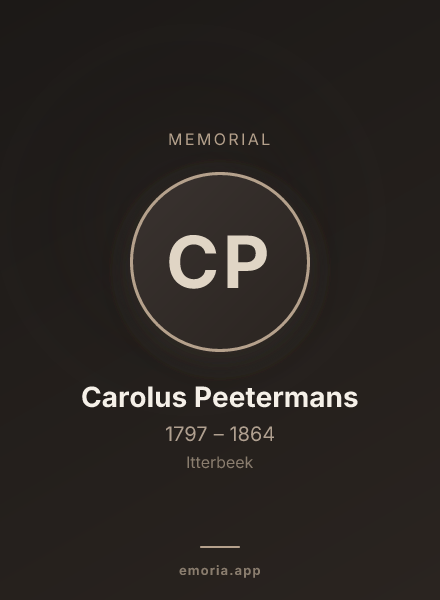 Memorial portrait of Carolus Peetermans