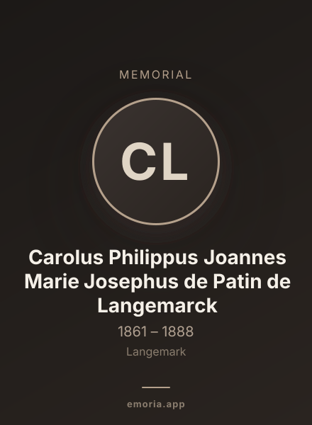 Memorial portrait of Carolus Philippus Joannes Marie Josephus de Patin de Langemarck