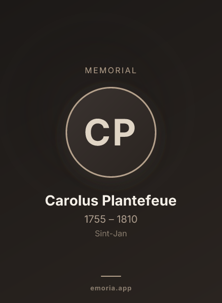 Memorial portrait of Carolus Plantefeue