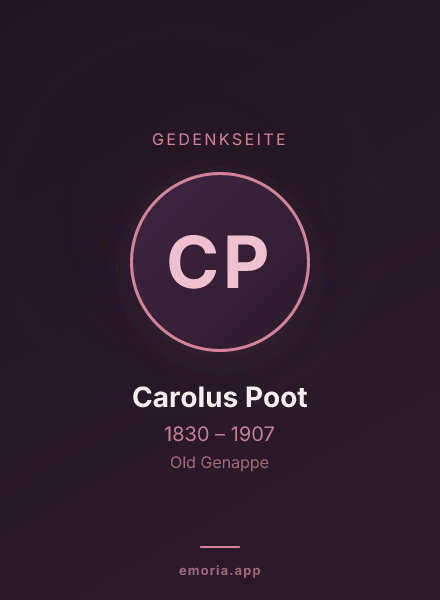 Gedenkportrait von Carolus Poot