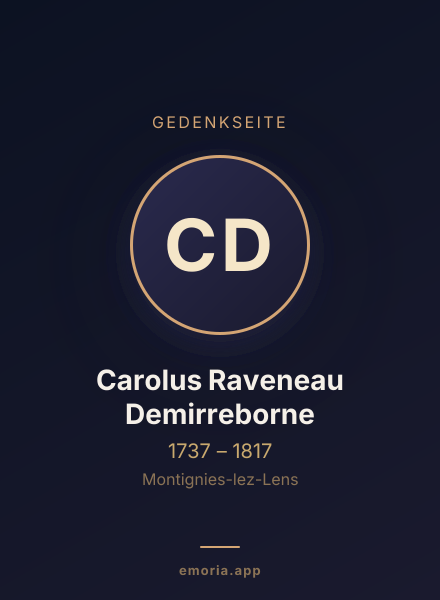 Gedenkportrait von Carolus Raveneau Demirreborne