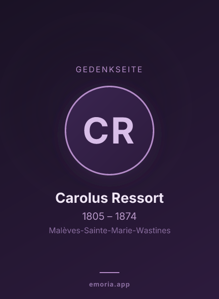 Gedenkportrait von Carolus Ressort