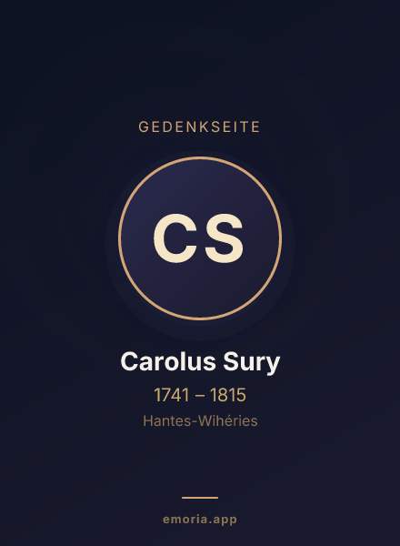 Gedenkportrait von Carolus Sury