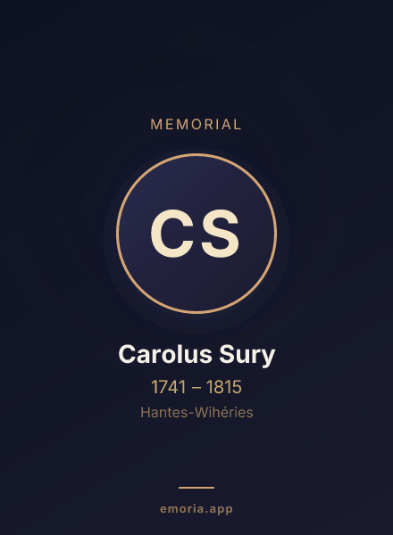 Memorial portrait of Carolus Sury