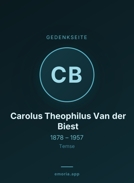 Gedenkportrait von Carolus Theophilus Van der Biest