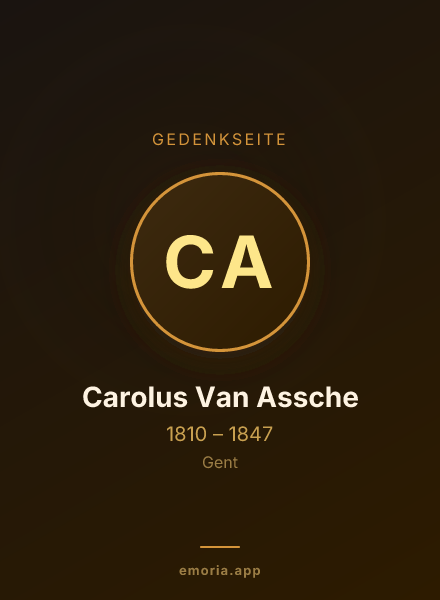 Gedenkportrait von Carolus Van Assche
