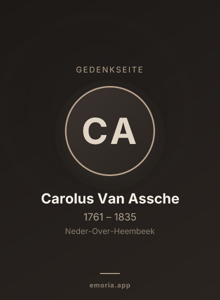Gedenkportrait von Carolus Van Assche