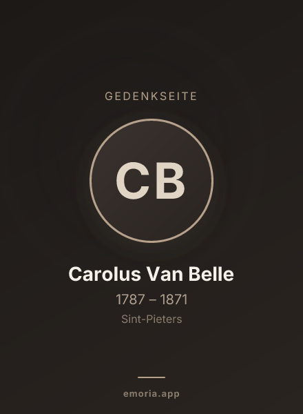 Gedenkportrait von Carolus Van Belle