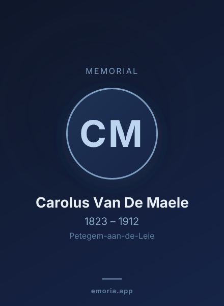 Memorial portrait of Carolus Van De Maele