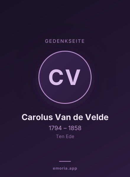 Gedenkportrait von Carolus Van de Velde