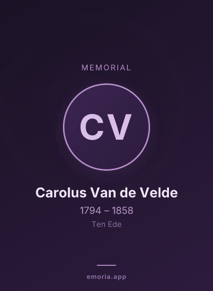 Memorial portrait of Carolus Van de Velde