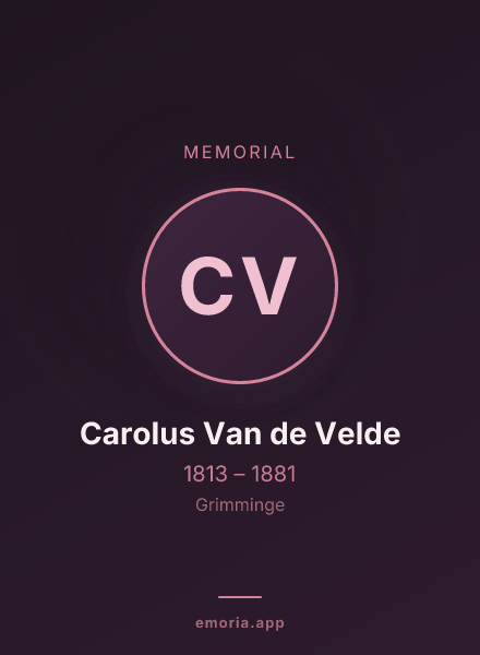Memorial portrait of Carolus Van de Velde