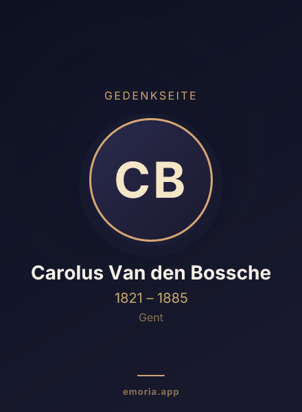 Gedenkportrait von Carolus Van den Bossche