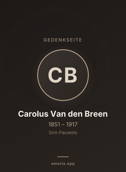 Gedenkportrait von Carolus Van den Breen
