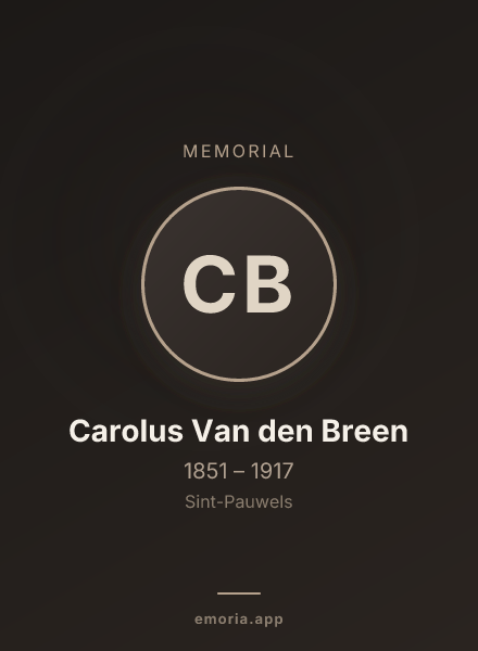 Memorial portrait of Carolus Van den Breen
