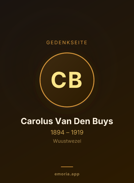 Gedenkportrait von Carolus Van Den Buys