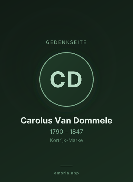 Gedenkportrait von Carolus Van Dommele