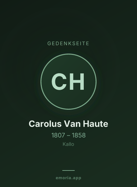 Gedenkportrait von Carolus Van Haute