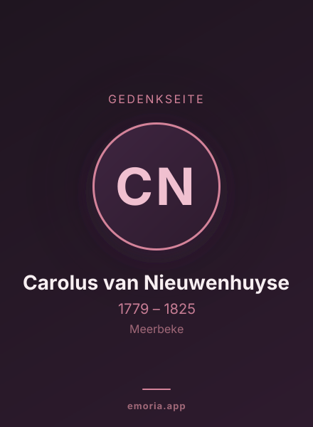 Gedenkportrait von Carolus van Nieuwenhuyse