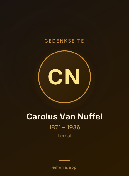 Gedenkportrait von Carolus Van Nuffel