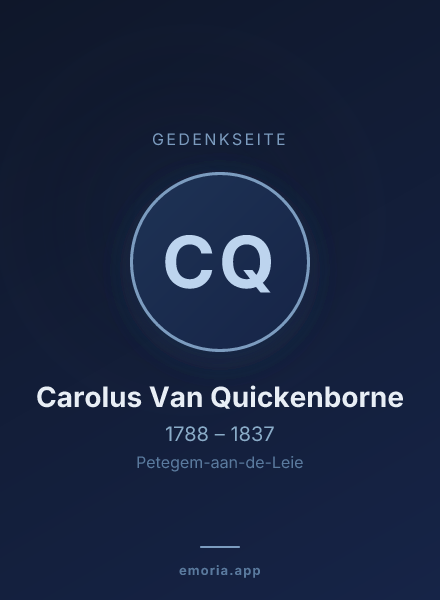 Gedenkportrait von Carolus Van Quickenborne