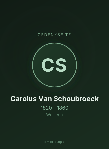 Gedenkportrait von Carolus Van Schoubroeck