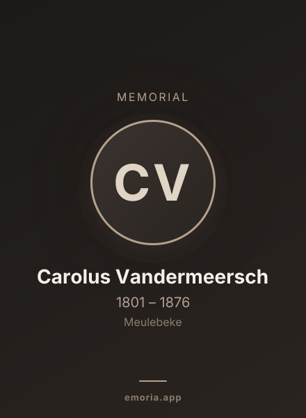 Memorial portrait of Carolus Vandermeersch
