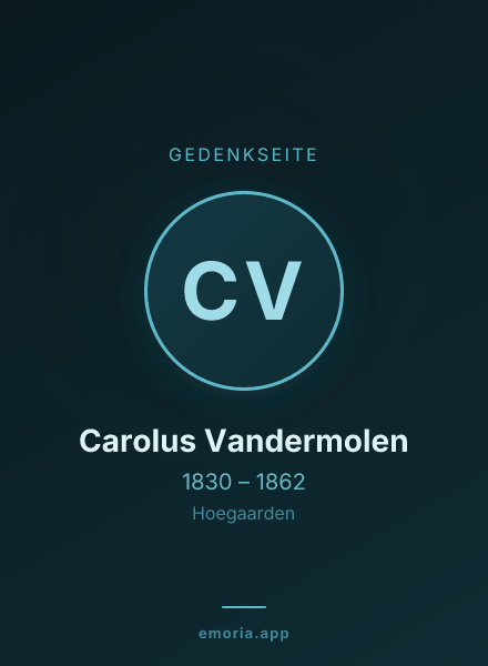 Gedenkportrait von Carolus Vandermolen
