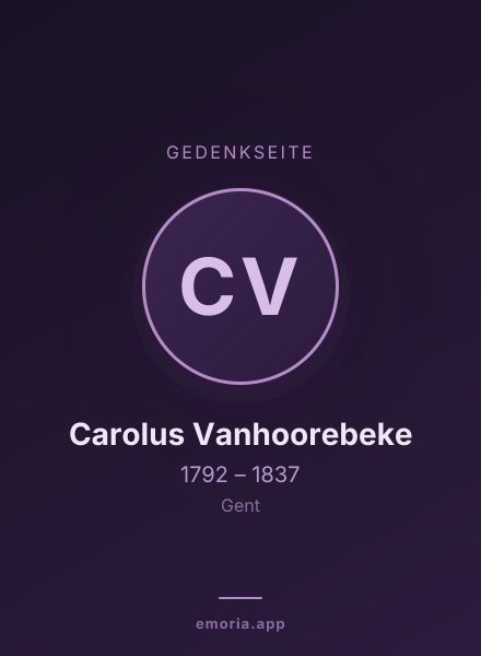 Gedenkportrait von Carolus Vanhoorebeke