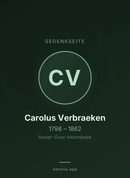 Gedenkportrait von Carolus Verbraeken