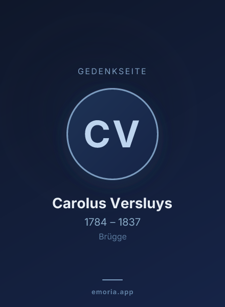 Gedenkportrait von Carolus Versluys