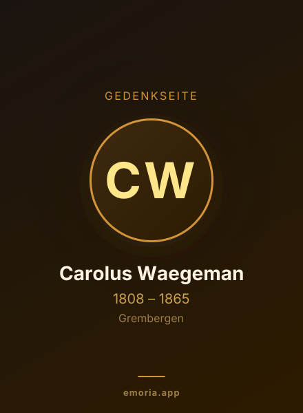 Gedenkportrait von Carolus Waegeman