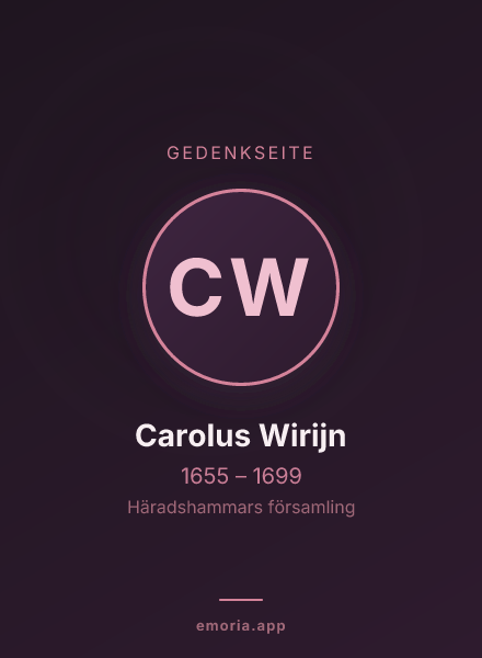 Gedenkportrait von Carolus Wirijn