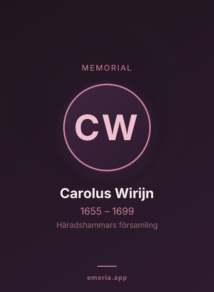 Memorial portrait of Carolus Wirijn