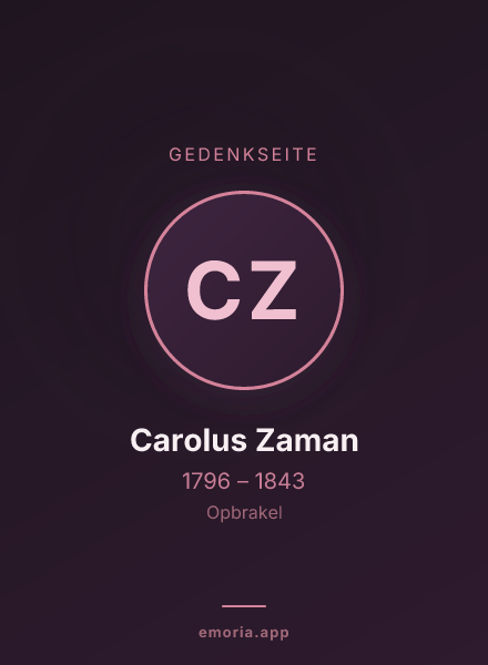 Gedenkportrait von Carolus Zaman
