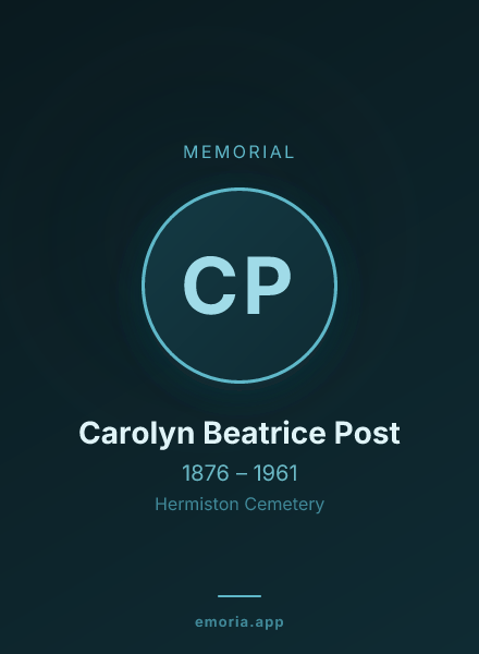 Memorial portrait of Carolyn Beatrice Post