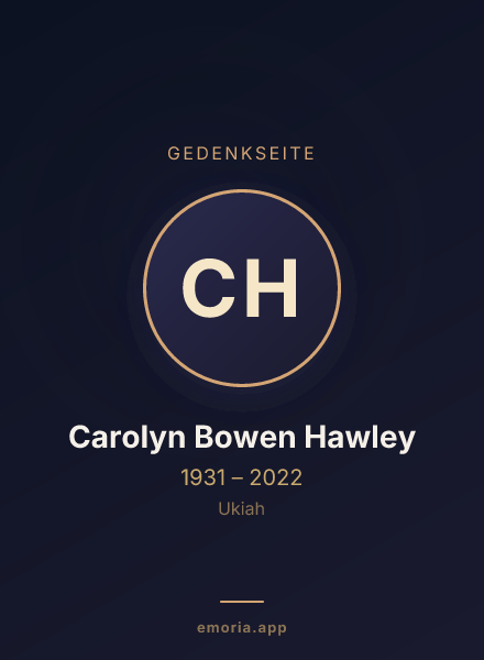 Gedenkportrait von Carolyn Bowen Hawley