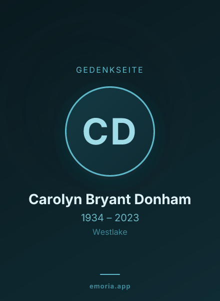 Gedenkportrait von Carolyn Bryant Donham
