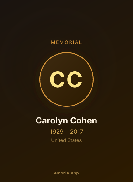Memorial portrait of Carolyn Cohen