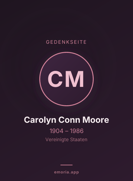Gedenkportrait von Carolyn Conn Moore