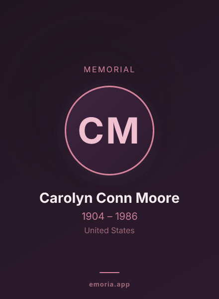 Memorial portrait of Carolyn Conn Moore