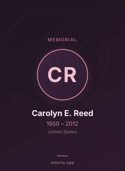 Memorial portrait of Carolyn E. Reed