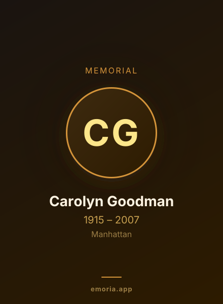 Memorial portrait of Carolyn Goodman