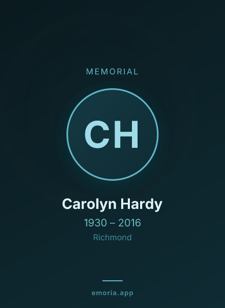 Memorial portrait of Carolyn Hardy