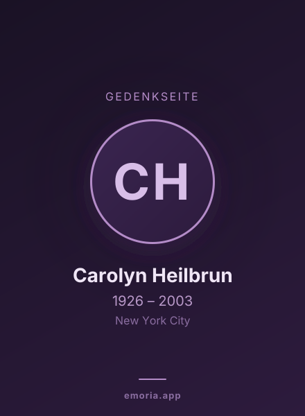 Gedenkportrait von Carolyn Heilbrun